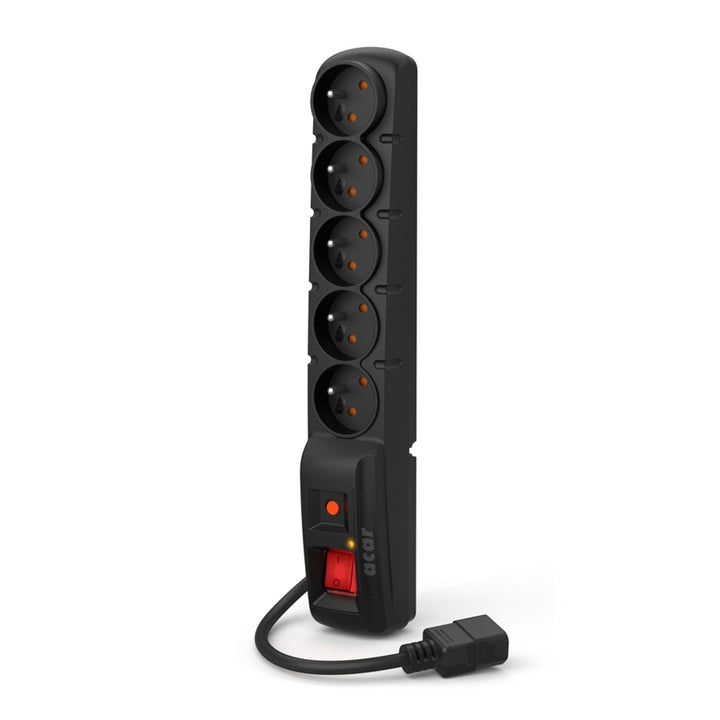 Acar защитен прекъсвач, IEC щепсел, черен, 2300W, 5m, F5 IEC