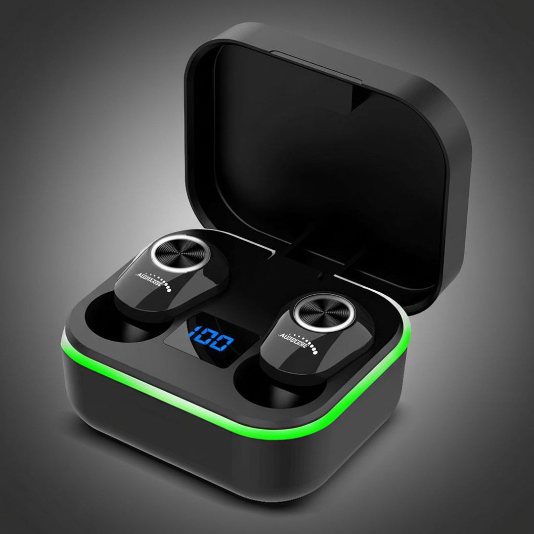 Audiocore TWS BT 5.1 слушалки за уши с 300mAh зарядна база, 30mAh слушалки, черни AC580