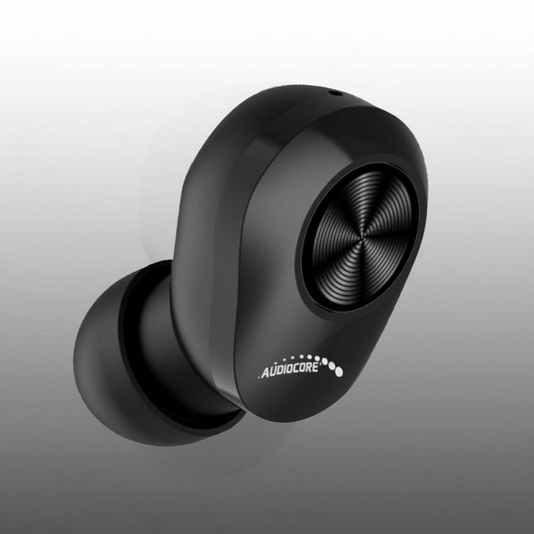 Audiocore TWS BT 5.1 слушалки за уши с 300mAh зарядна база, 30mAh слушалки, черни AC580