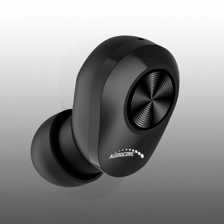 Audiocore TWS BT 5.1 слушалки за уши с 300mAh зарядна база, 30mAh слушалки, черни AC580