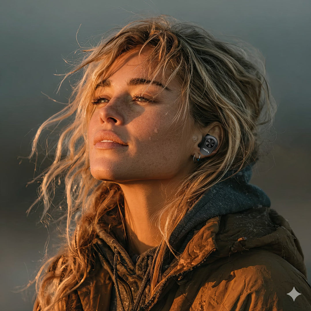 Audiocore TWS BT 5.1 слушалки за уши с 300mAh зарядна база, 30mAh слушалки, черни AC580