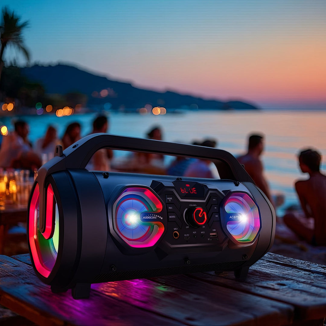 Преносим високоговорител Audiocore Bazooka, Bluetooth 5.0, FM радио, микро карта, SDIPX4, 2000mAh, AC875