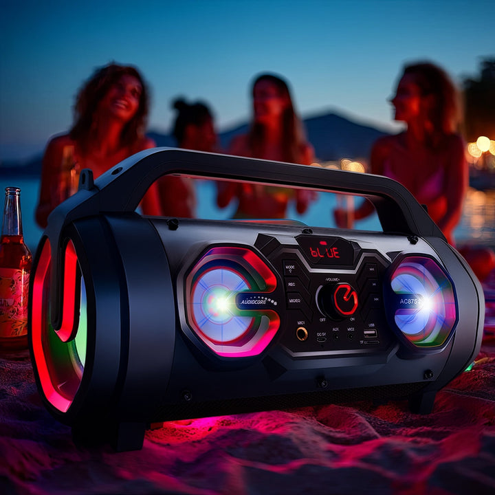 Преносим високоговорител Audiocore Bazooka, Bluetooth 5.0, FM радио, микро карта, SDIPX4, 2000mAh, AC875