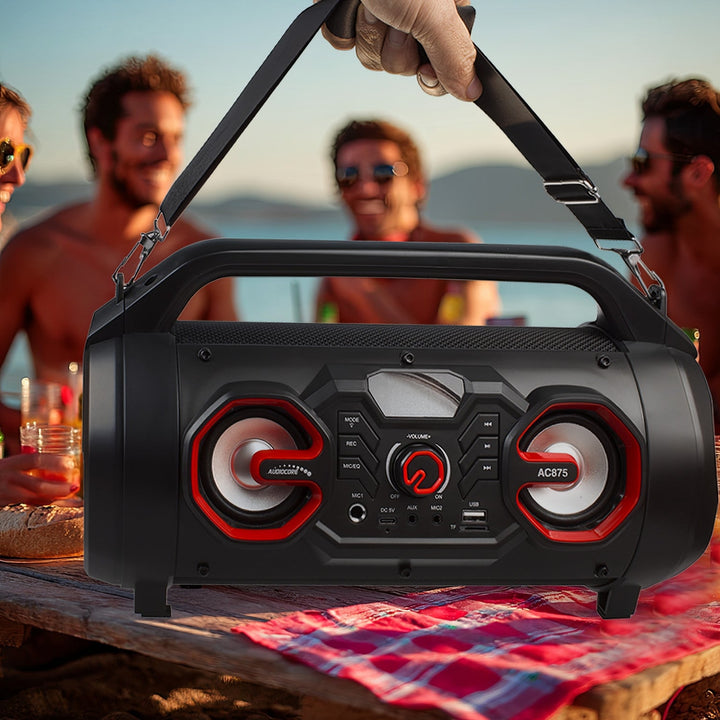 Преносим високоговорител Audiocore Bazooka, Bluetooth 5.0, FM радио, микро карта, SDIPX4, 2000mAh, AC875