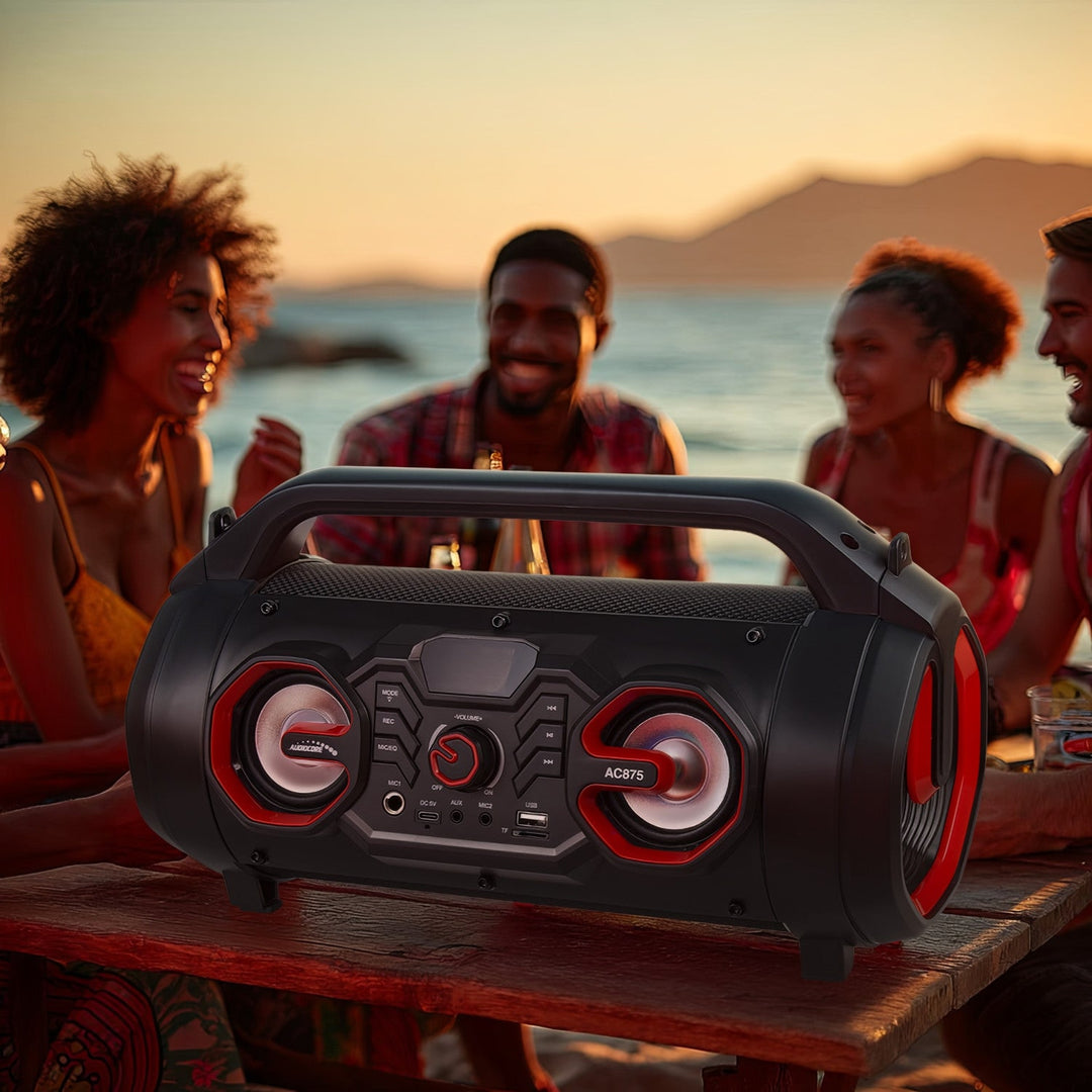Преносим високоговорител Audiocore Bazooka, Bluetooth 5.0, FM радио, микро карта, SDIPX4, 2000mAh, AC875