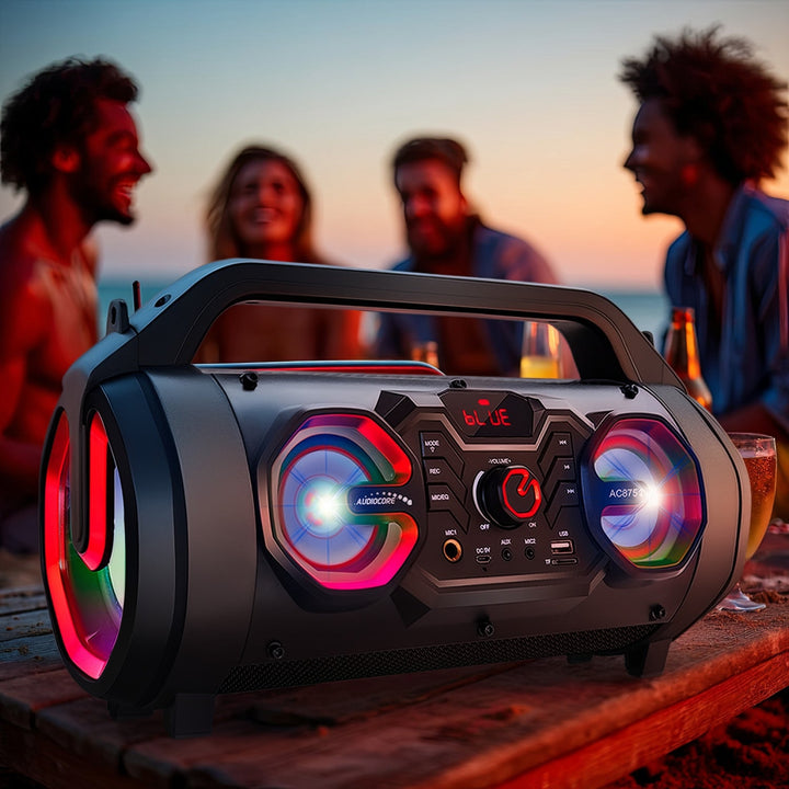 Преносим високоговорител Audiocore Bazooka, Bluetooth 5.0, FM радио, микро карта, SDIPX4, 2000mAh, AC875