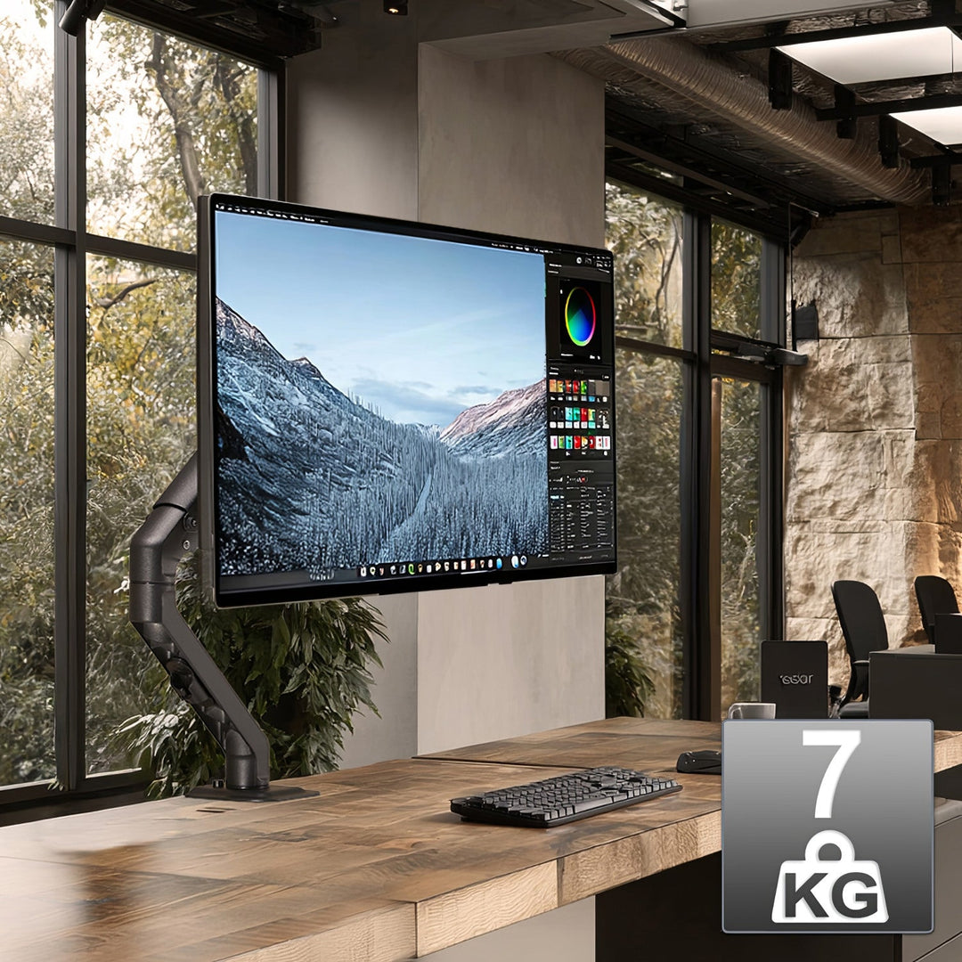 Универсална стойка за монитори Maclean, механична пружина 17"-27" 7 кг, VESA 75x75,100x100, MC-906