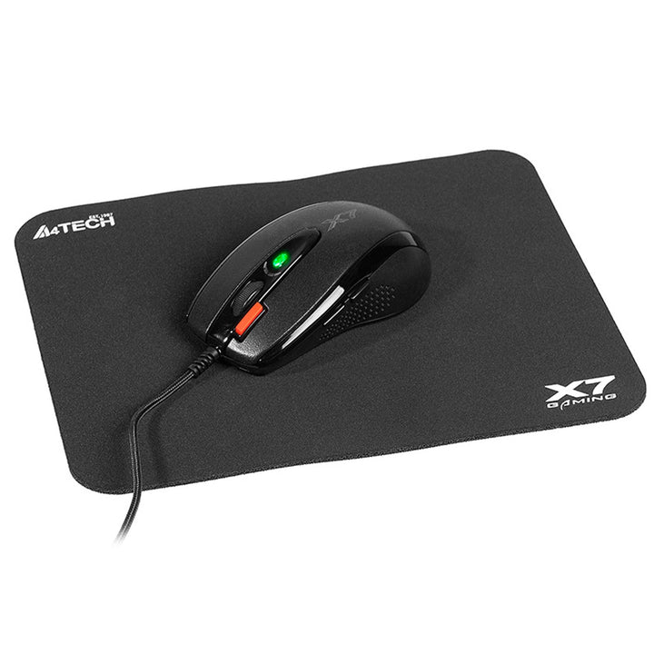 Комплект мишка + подложка за мишка A4Tech, 7 бутона, оптичен сензор, USB, X-Game X-7120