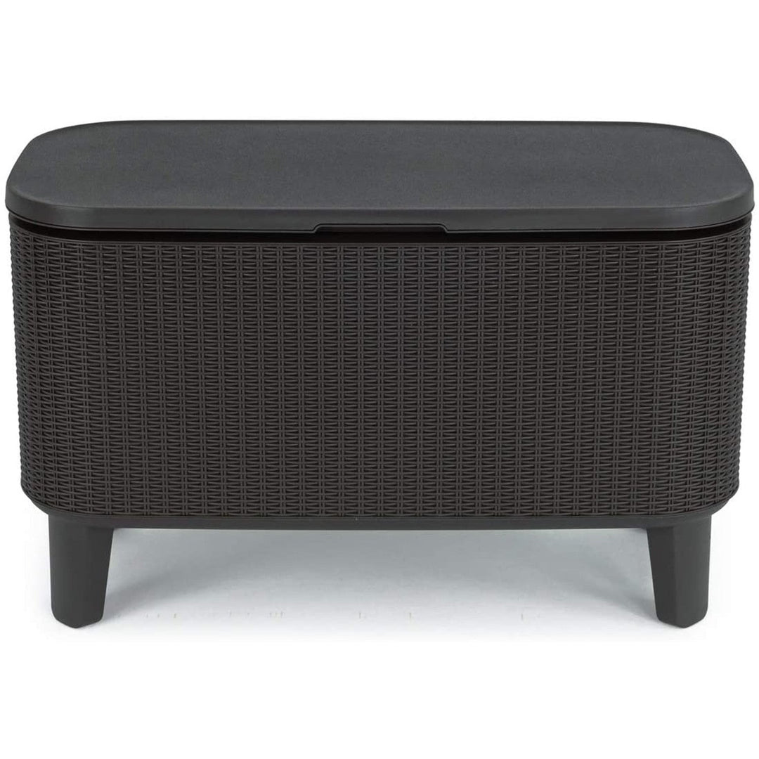 Keter 2-в-1 градинска маса за бар, бар с Bevy Cool Bar Rattan охлаждащ контейнер