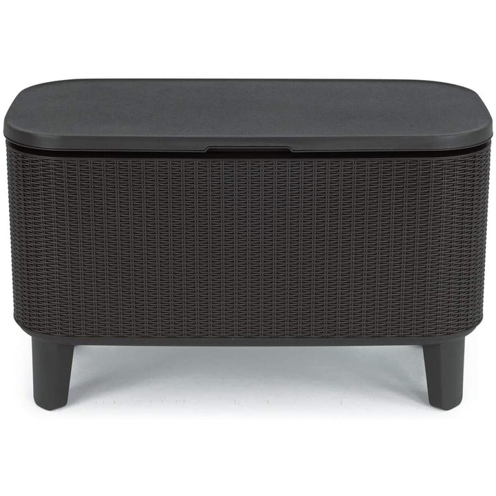 Keter 2-в-1 градинска маса за бар, бар с Bevy Cool Bar Rattan охлаждащ контейнер