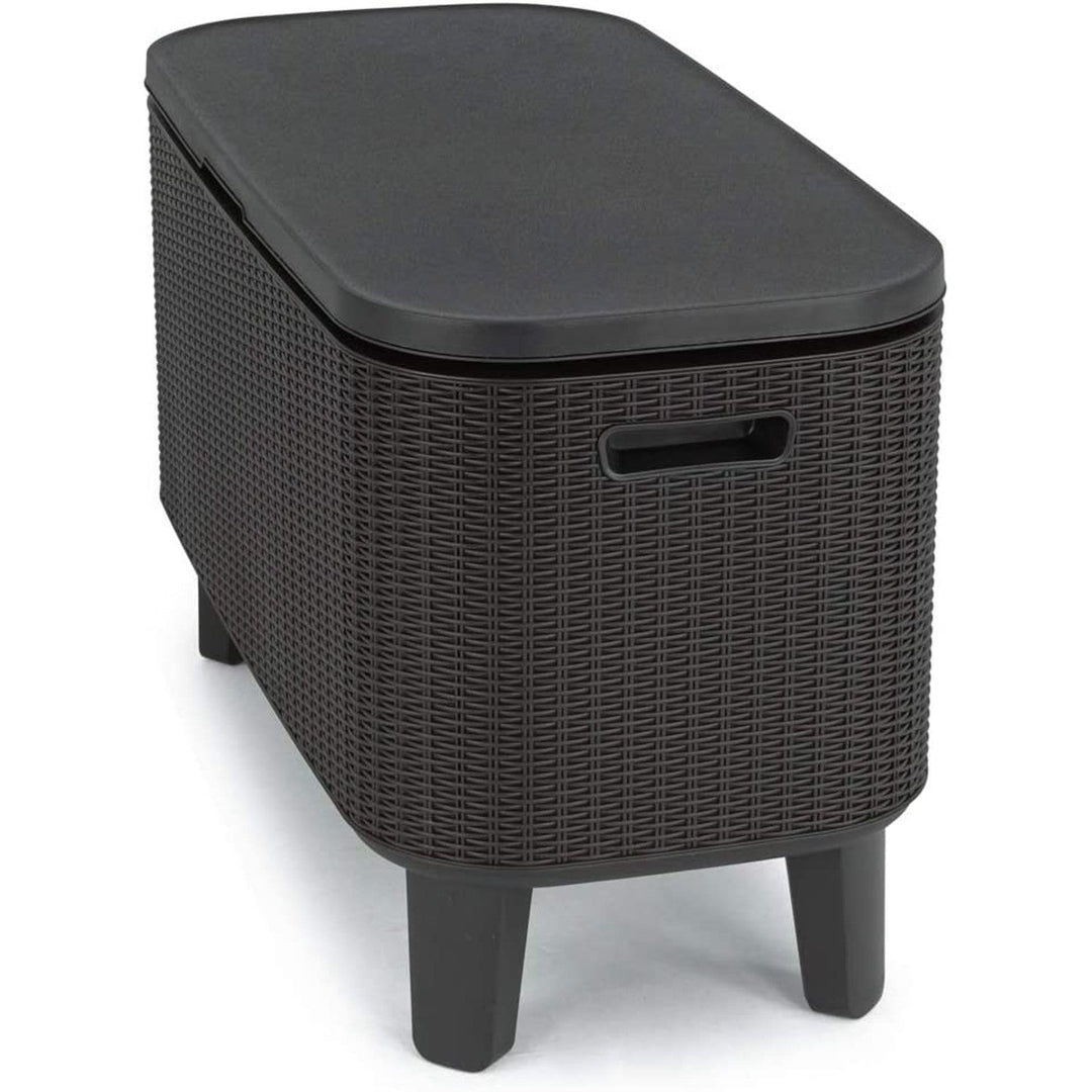 Keter 2-в-1 градинска маса за бар, бар с Bevy Cool Bar Rattan охлаждащ контейнер