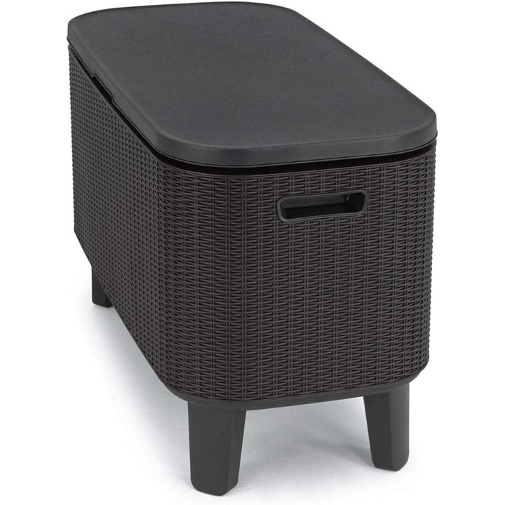 Keter 2-в-1 градинска маса за бар, бар с Bevy Cool Bar Rattan охлаждащ контейнер