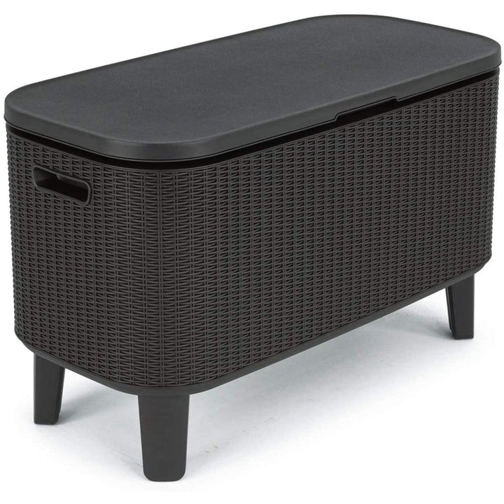 Keter 2-в-1 градинска маса за бар, бар с Bevy Cool Bar Rattan охлаждащ контейнер