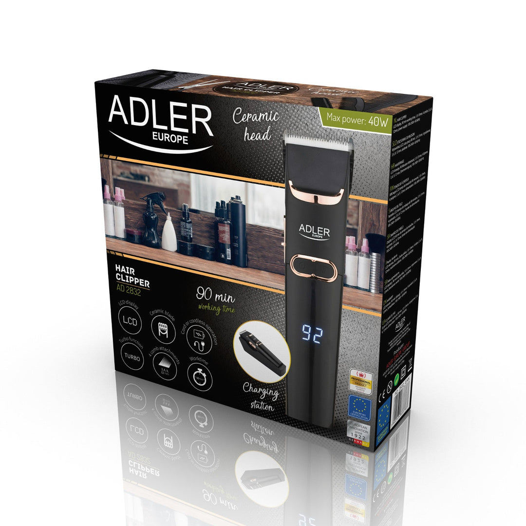 Машина за подстригване Adler, LCD дисплей, 40 W, AD 2832