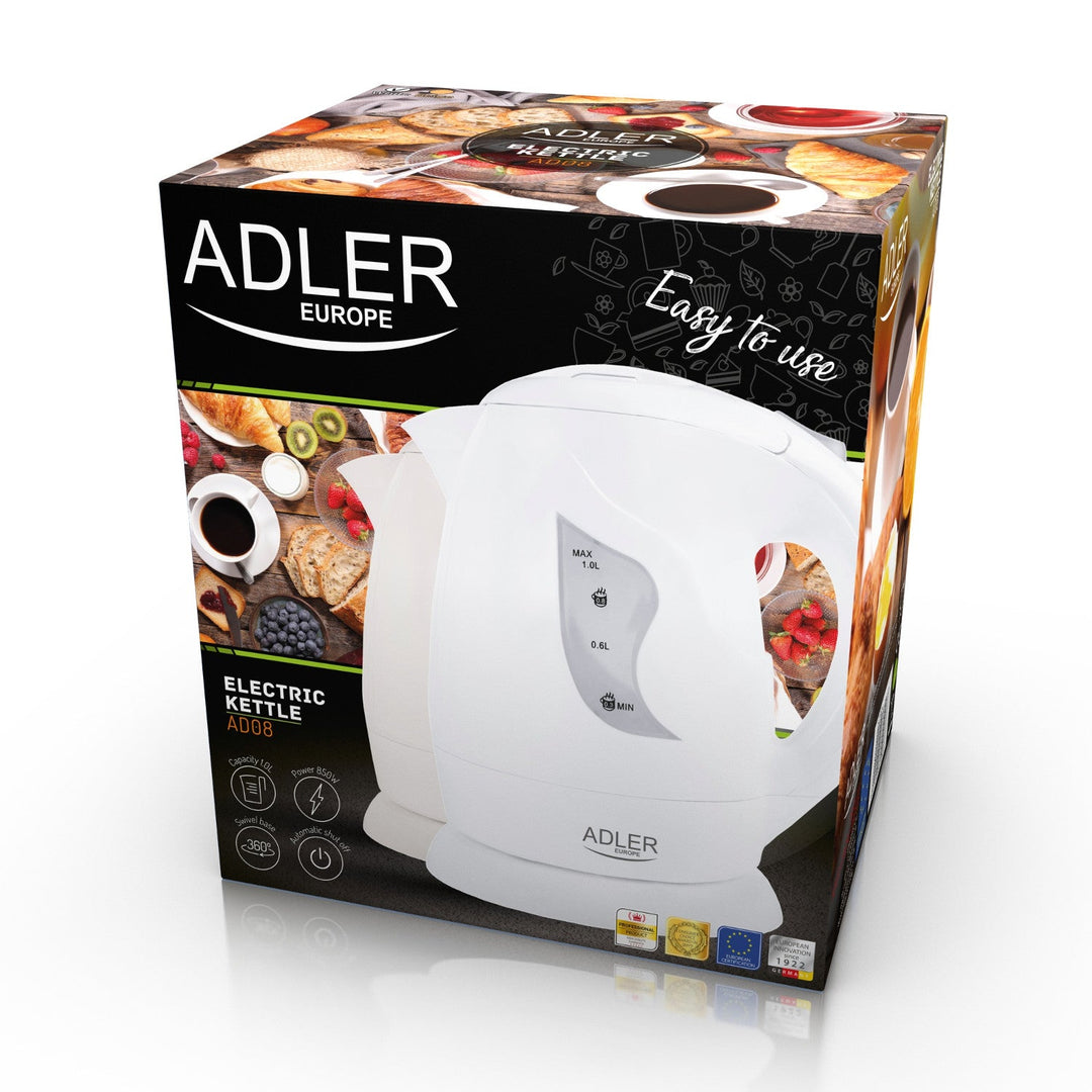Безжична електрическа кана Adler, 850 W, 1 л, бежова, AD 08 b