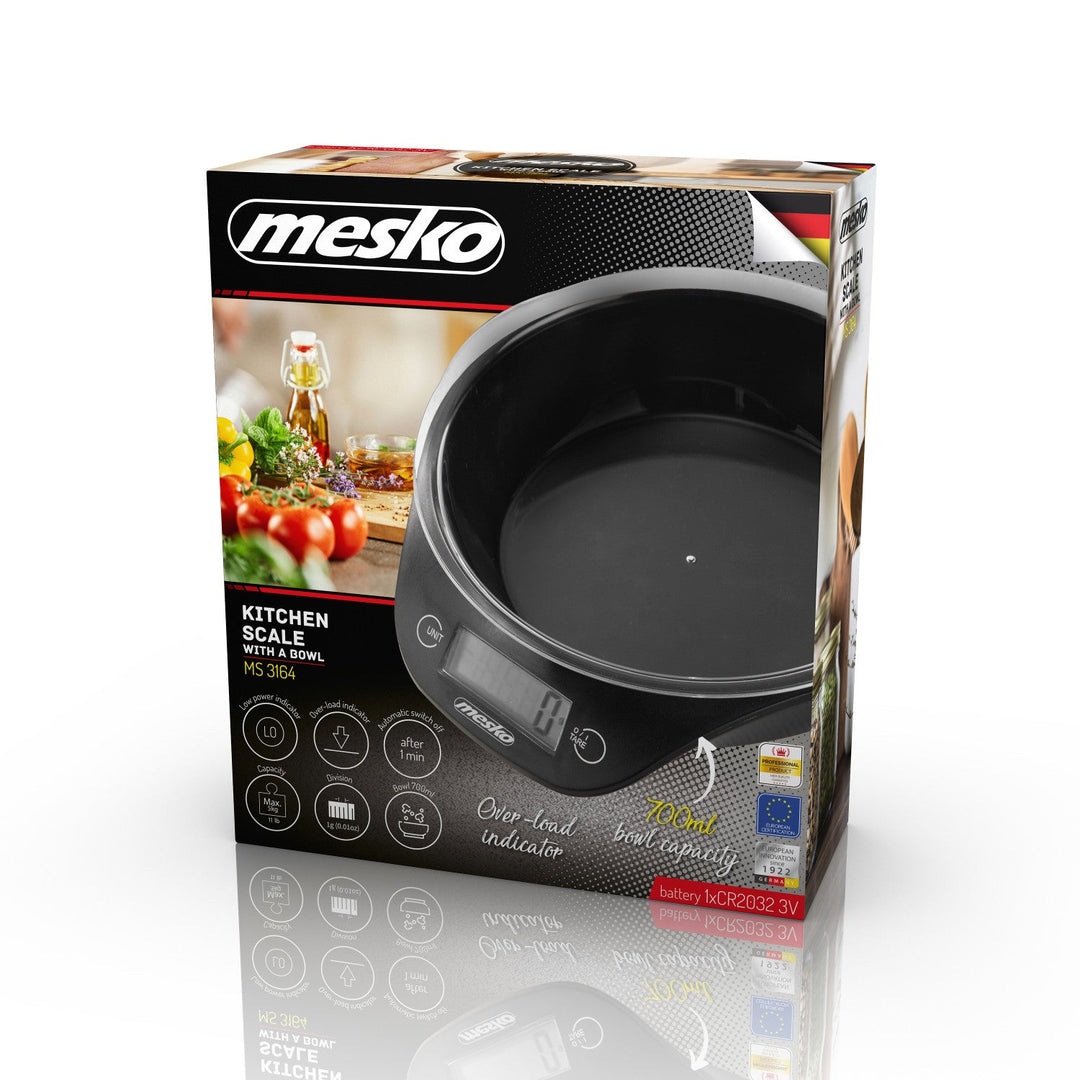 Кухненски кантар Mesko MS 3164 с купа, максимален капацитет 5 кг