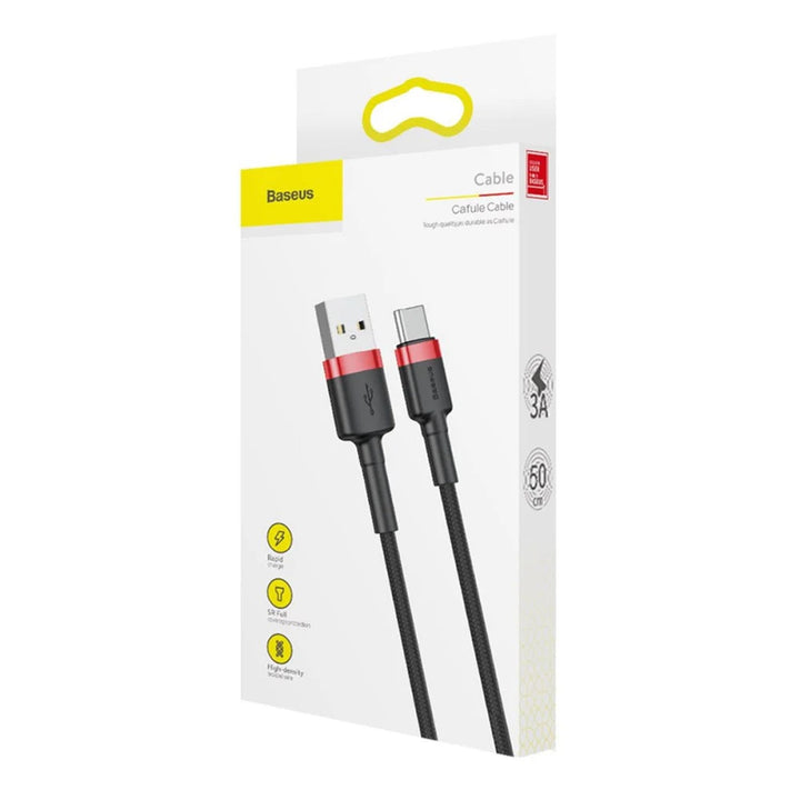 Кабел с USB A щепсел към USB-C щепсел, 1 м, CATKLF-B91 Червен+Черен Baseus