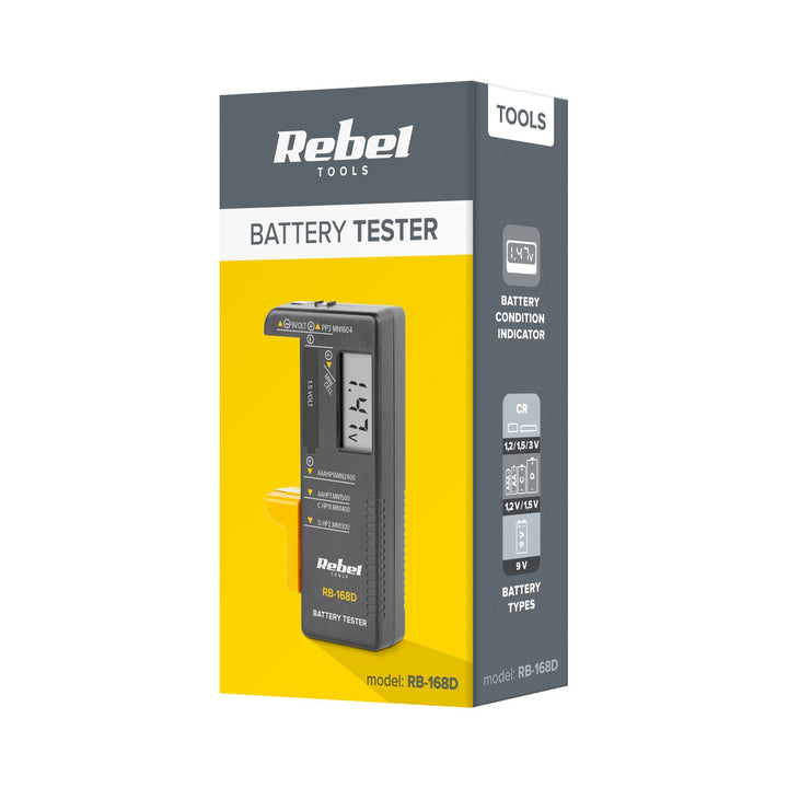 REBEL цифров тестер за батерии за 9 V, AAA, AA, C, D, RB-168D