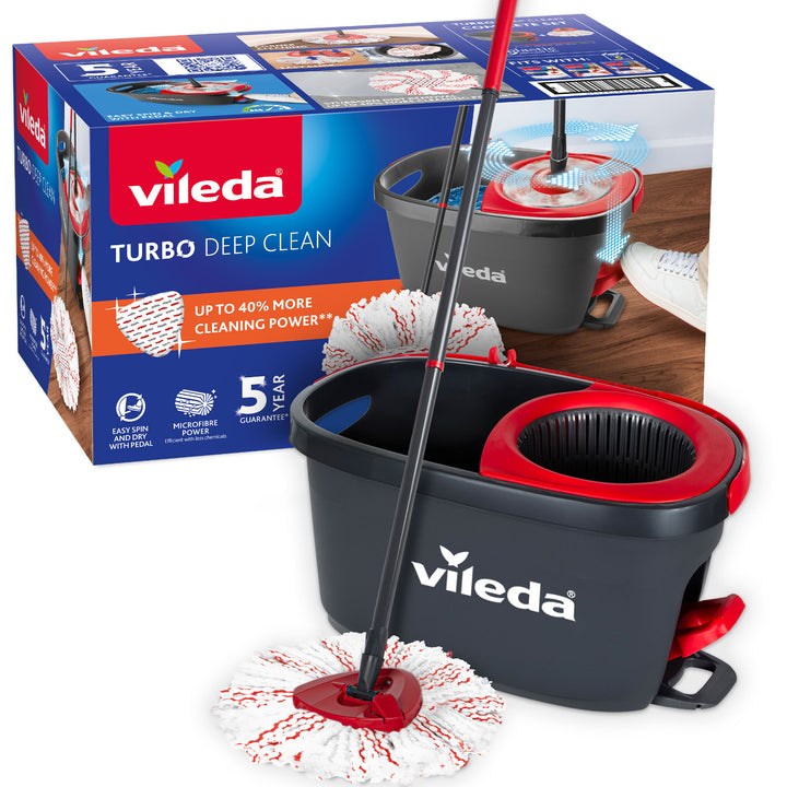 Комплект с въртящ се моп, дръжка и кофа Vileda Turbo Deep Clean