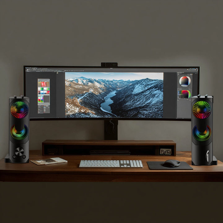 Audiocore 3Wx2 компютърни тонколони, LED, USB 5v, линеен вход, AC955