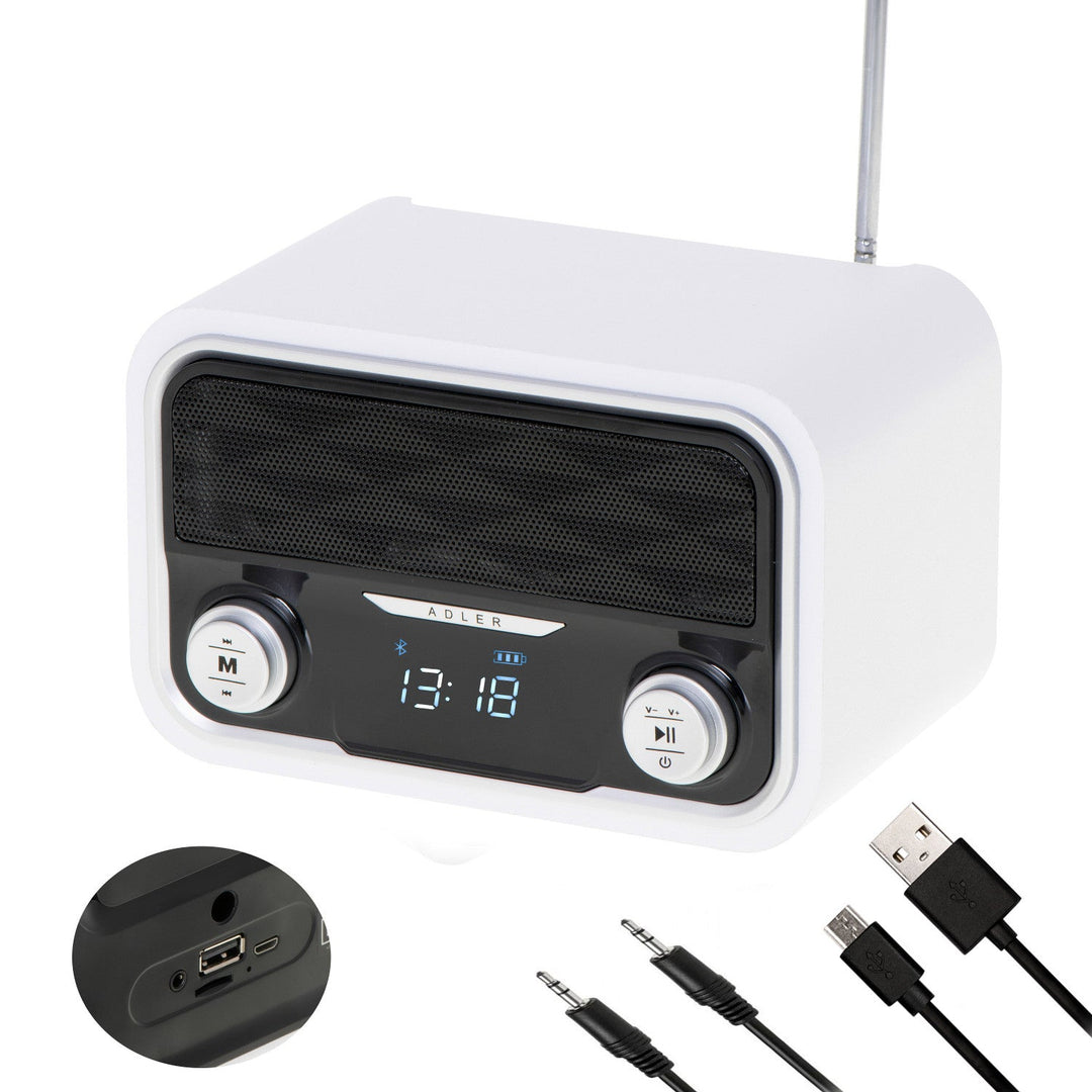 FM радио Bluetooth 1800 mAh SD USB MP3 AUX LCD Adler AD 1185