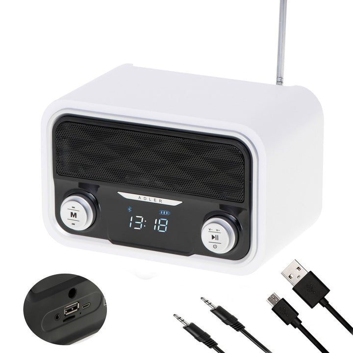 FM радио Bluetooth 1800 mAh SD USB MP3 AUX LCD Adler AD 1185