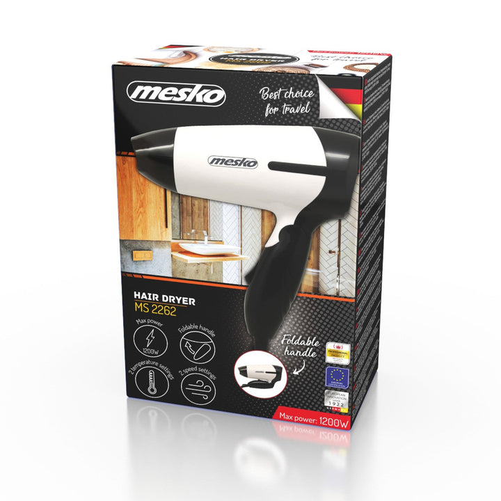 Mesko MS 2262 Пътна сешоар със сгъваема дръжка, 1000W
