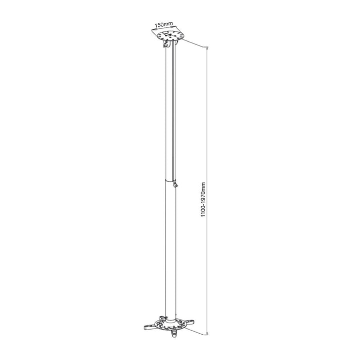 Окачен монтаж за проектор ART P-104B 110–197 cm черен