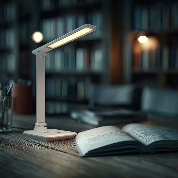 LED настолна лампа Maclean, макс. 9 W, 220–240 V AC, променящ се цвят, регулируема яркост, безжично зарядно устройство, 450 lm, MCE616 W