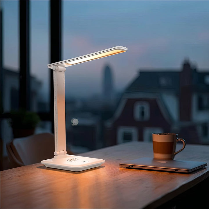 LED настолна лампа Maclean, макс. 9 W, 220–240 V AC, променящ се цвят, регулируема яркост, безжично зарядно устройство, 450 lm, MCE616 W