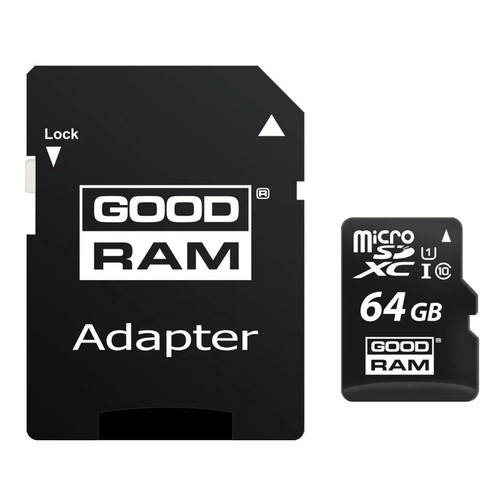 64 GB microSD карта с памет с адаптер Class 10 от Goodram