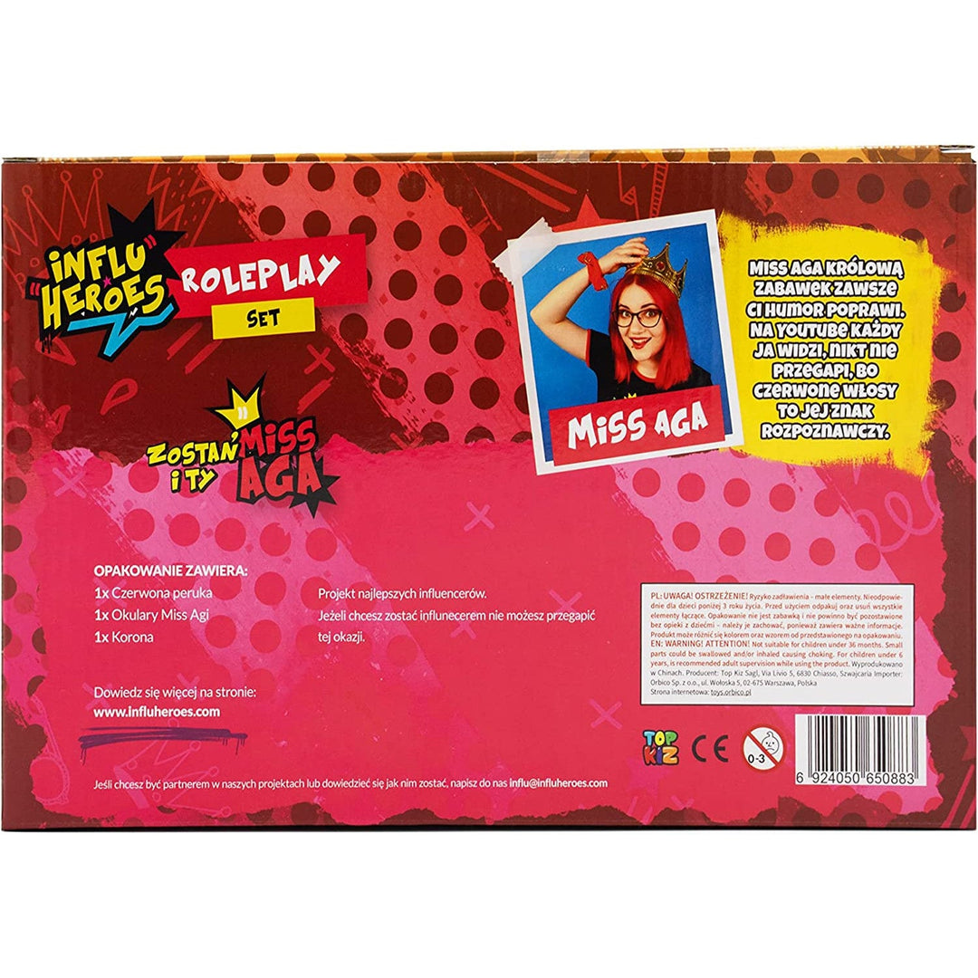Костюм на Influ Heroes Miss Aga: перука, корона, очила