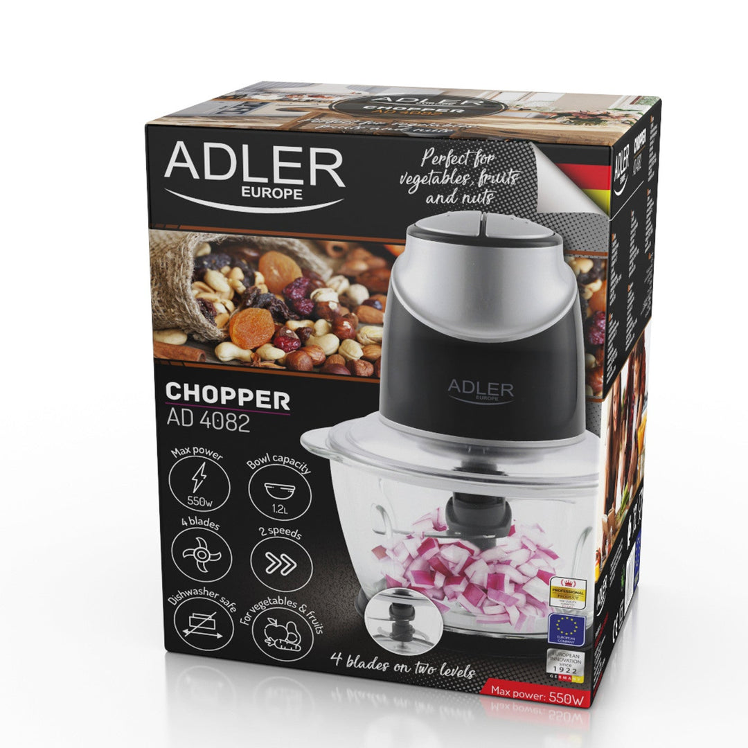 Adler AD 4082 300W шредер със стъклена купа и ножове от неръждаема стомана
