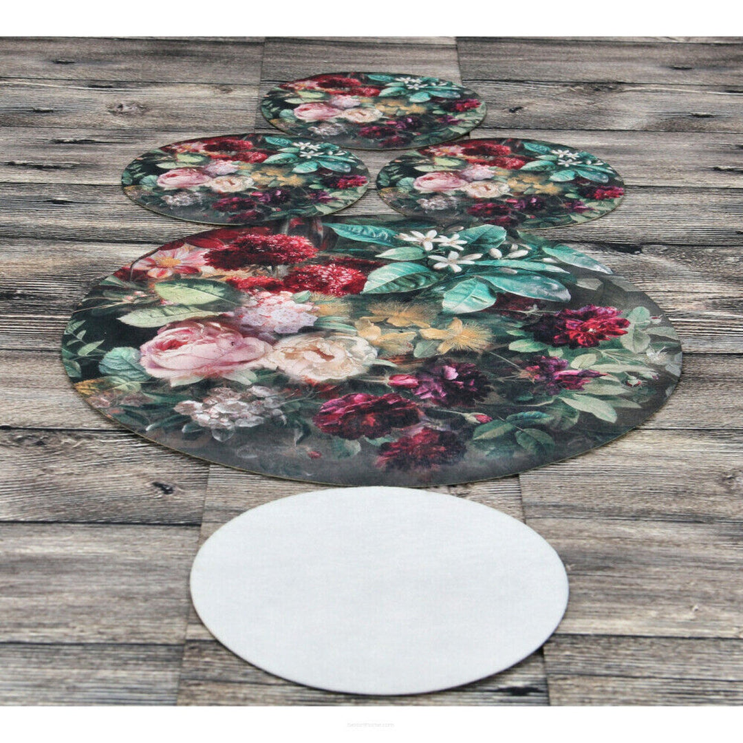 Комплект филцови подложки за кръгли маси, 1 + 4 - BOUQUET