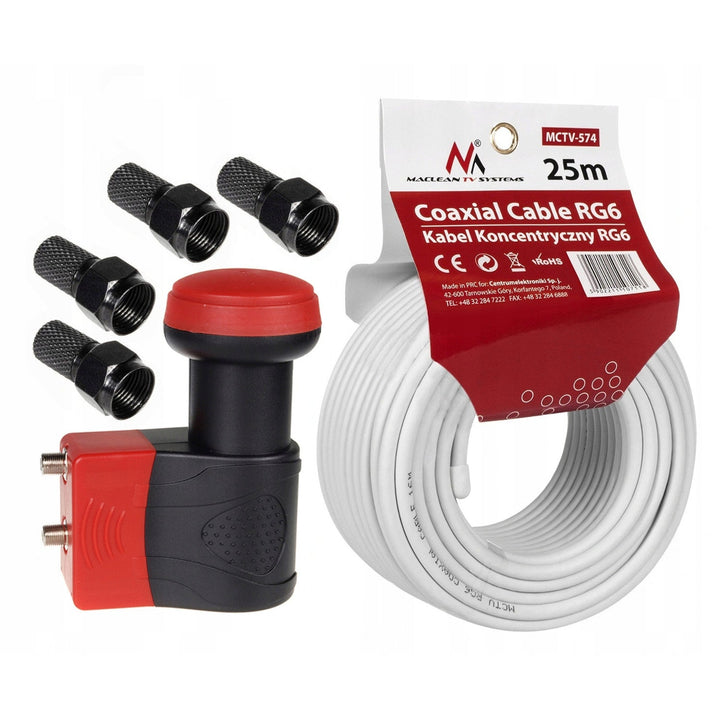 Maclean 4K 8K двойна SAT сателитна конвертор + HDMI кабел