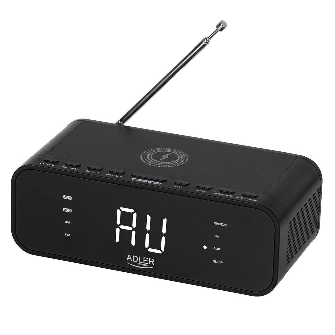 FM радиобудилник с безжично зарядно устройство и Bluetooth - Adler AD 1192B