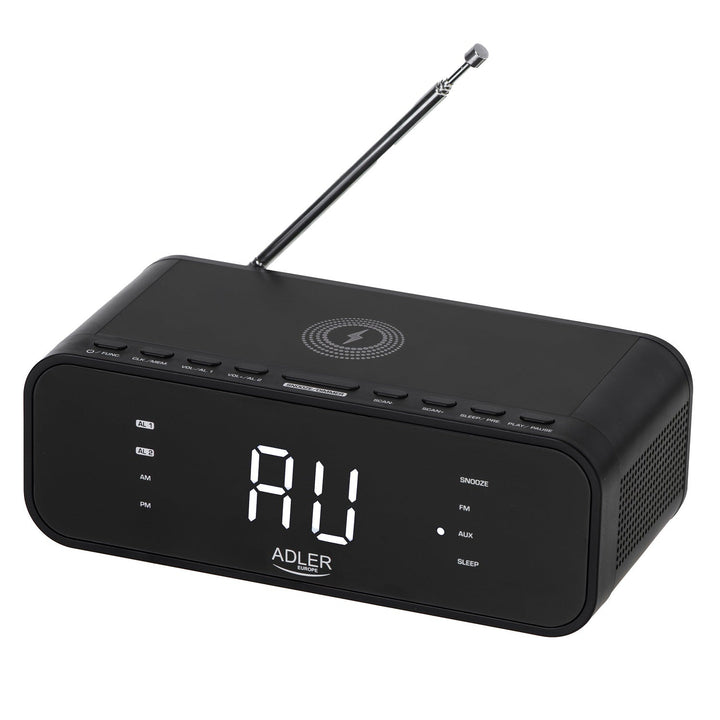 FM радиобудилник с безжично зарядно устройство и Bluetooth - Adler AD 1192B