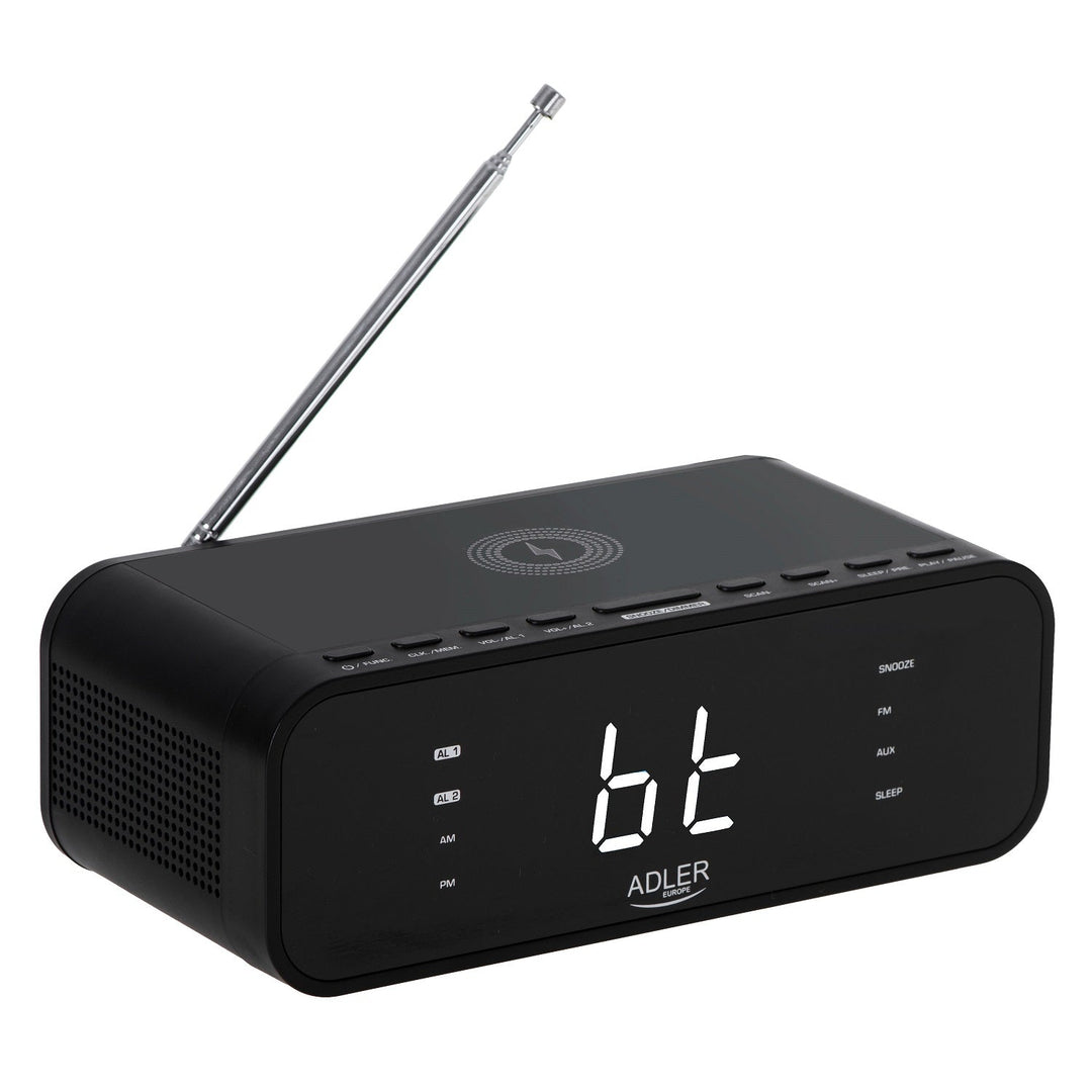 FM радиобудилник с безжично зарядно устройство и Bluetooth - Adler AD 1192B