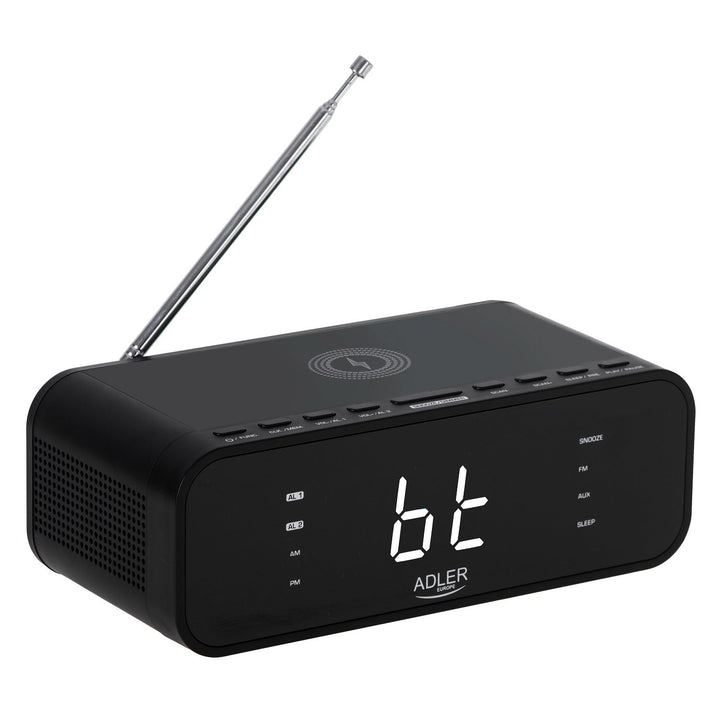 FM радиобудилник с безжично зарядно устройство и Bluetooth - Adler AD 1192B