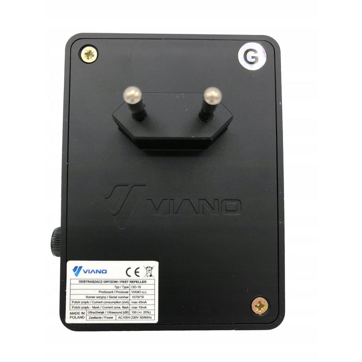 Viano отблъсквател на гризачи, мощен ултразвуков генератор, мигащ LED, Powerful Pro