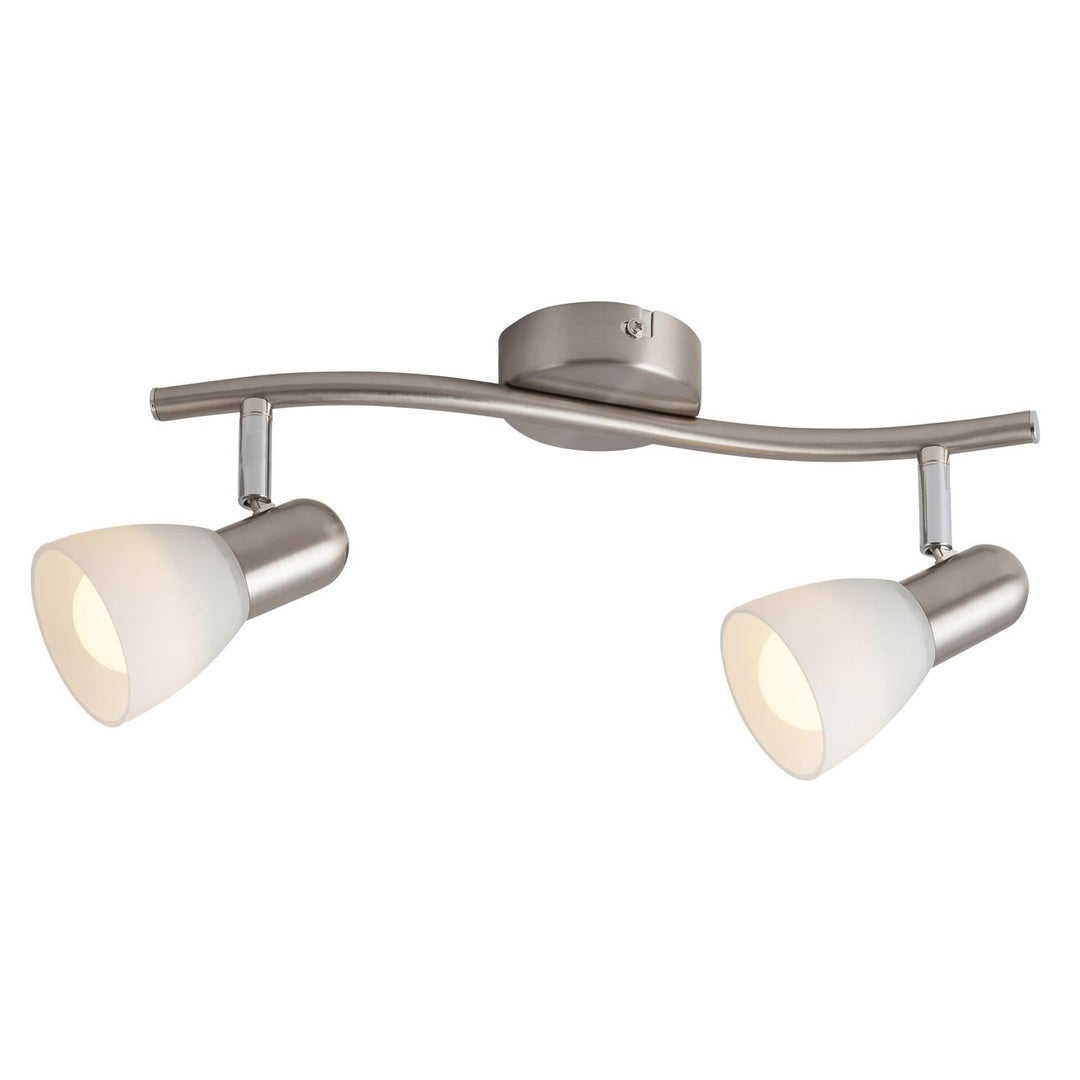 Сатенена класическа двуточкова плафониера Rabalux Soma Satin Chrome White IP20