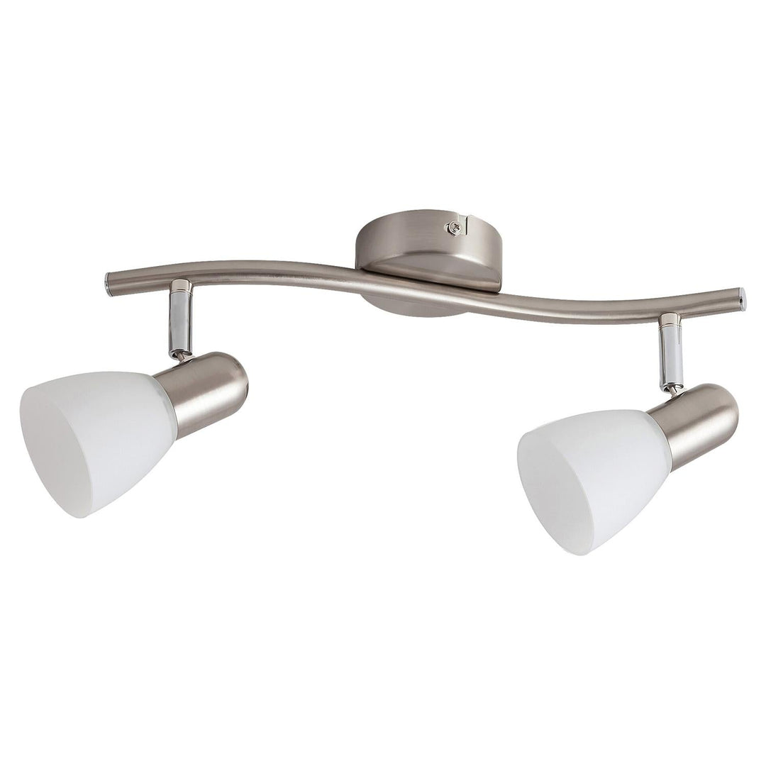 Сатенена класическа двуточкова плафониера Rabalux Soma Satin Chrome White IP20