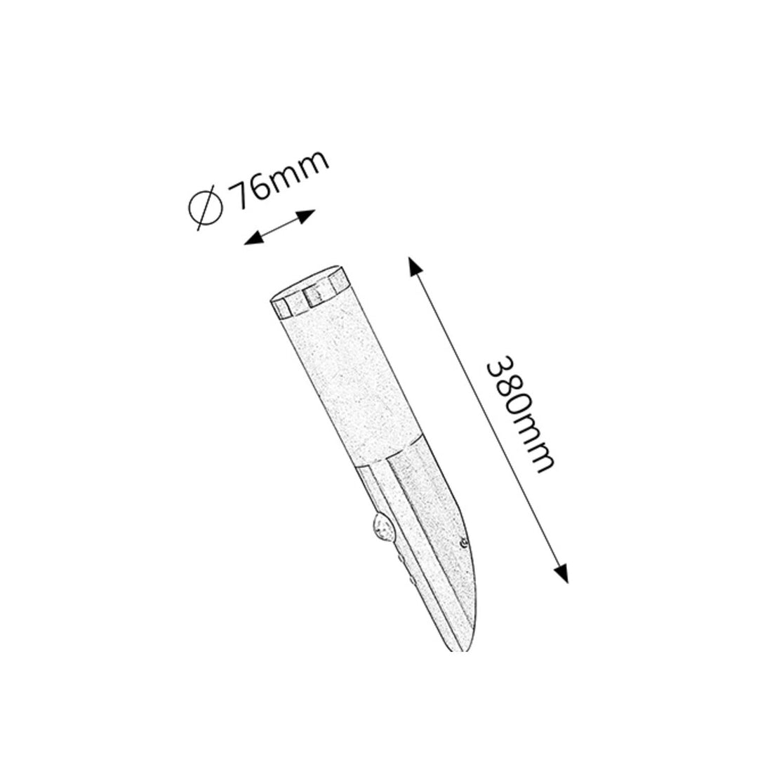 Външна стенна лампа с датчик за движение RABALUX INOX TORCH 8266