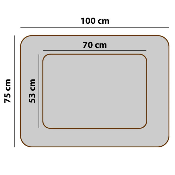 Малкора Комфортно легло за кучета в кафяво с бяла кайма, 100x75 см