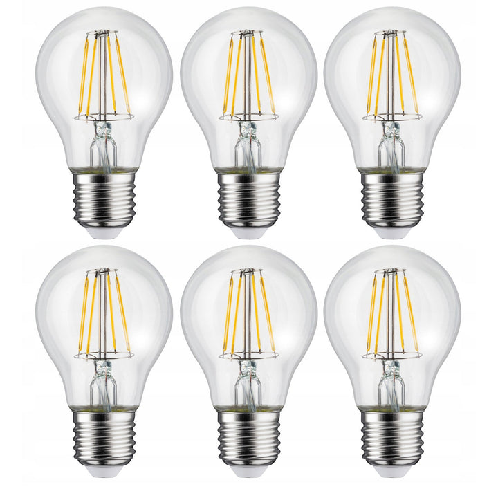 6x Maclean крушка, LED с нажежаема жичка E27, 8W, 230V, WW топло бяло 3000K, 806lm, Retro Edison декоративна, MCE268