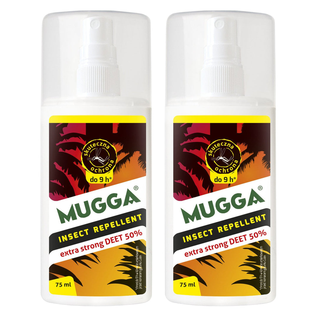 2x Mugga спрей против насекоми 50% DEET 75 мл