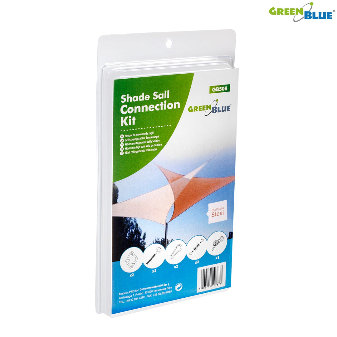 GreenBlue UV сенник за градина, полиестер, 5 квадратни метра, кремав + комплект за монтаж
