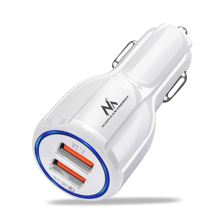 Зарядно устройство за кола Maclean, Qualcomm Quick Charge, QC 3.0 – 5V/3A, 9V/1.8A, 12V/1.6A, 5V/3.1A гнездо с USB Lightning кабел