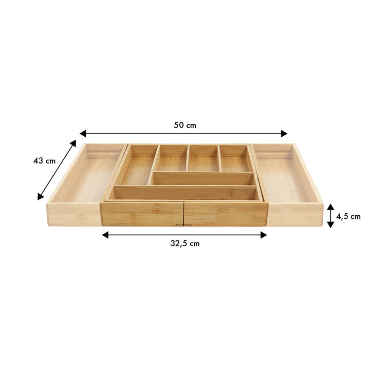 GreenBlue разтегателен органайзер за прибори от бамбук, 325–500 × 430 × 45 mm, GB379