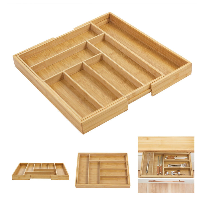 GreenBlue разтегателен органайзер за прибори от бамбук, 325–500 × 430 × 45 mm, GB379